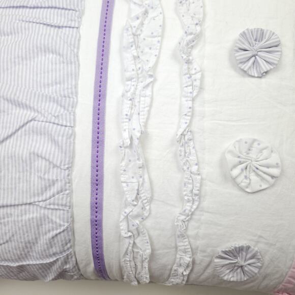 Pottery Barn Kids Standard Pillow Sham BAILEY Pink Ruffle Quilted Pastel Nursery - Picture 4 of 16